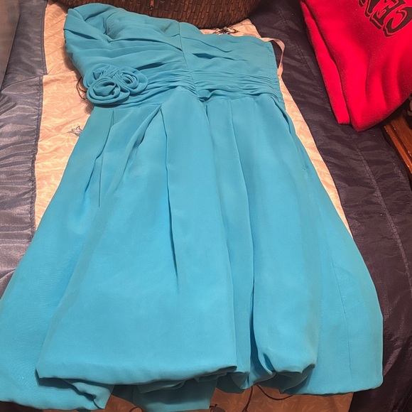 Pretty Maids Turquoise One-Shoulder Dress - Picture 1 of 1